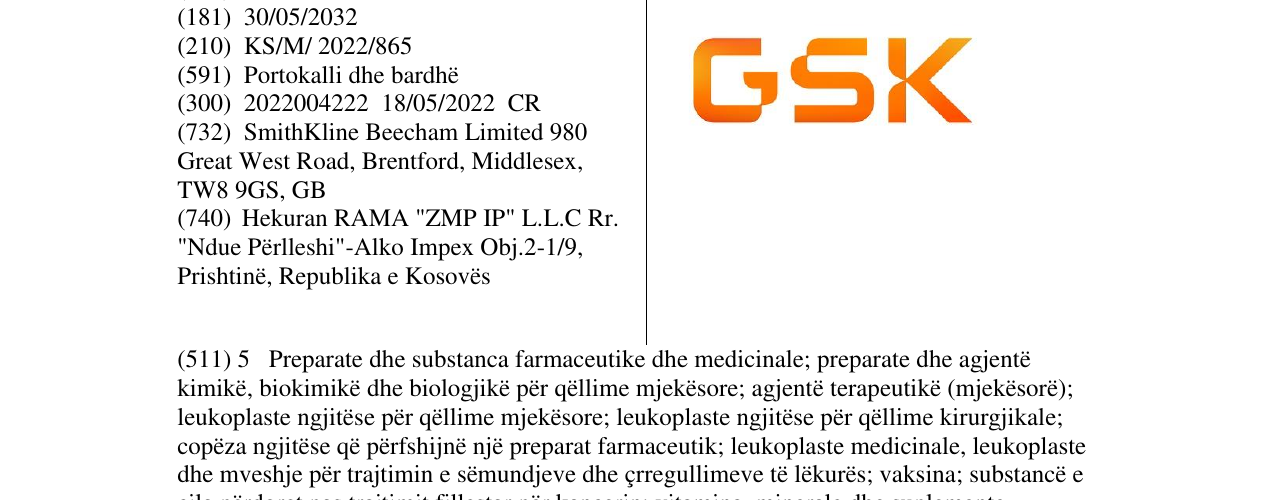 Zëri i markës GSK në buletin