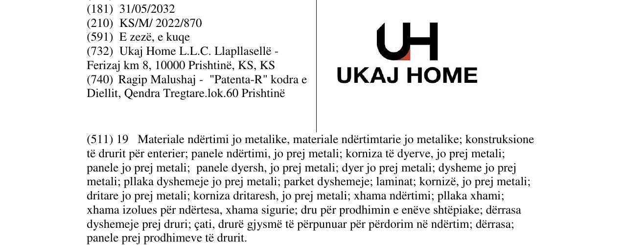Zëri i markës UKAJ HOME në buletin