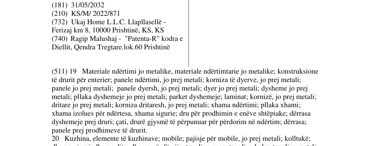 Zëri i markës UKAJ HOME në buletin