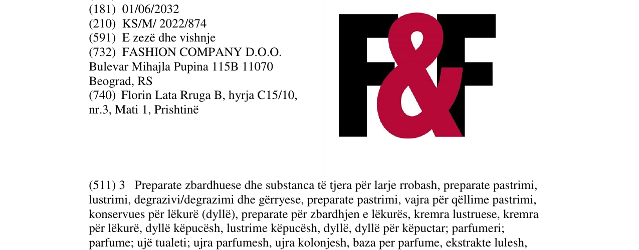 Zëri i markës F&F në buletin