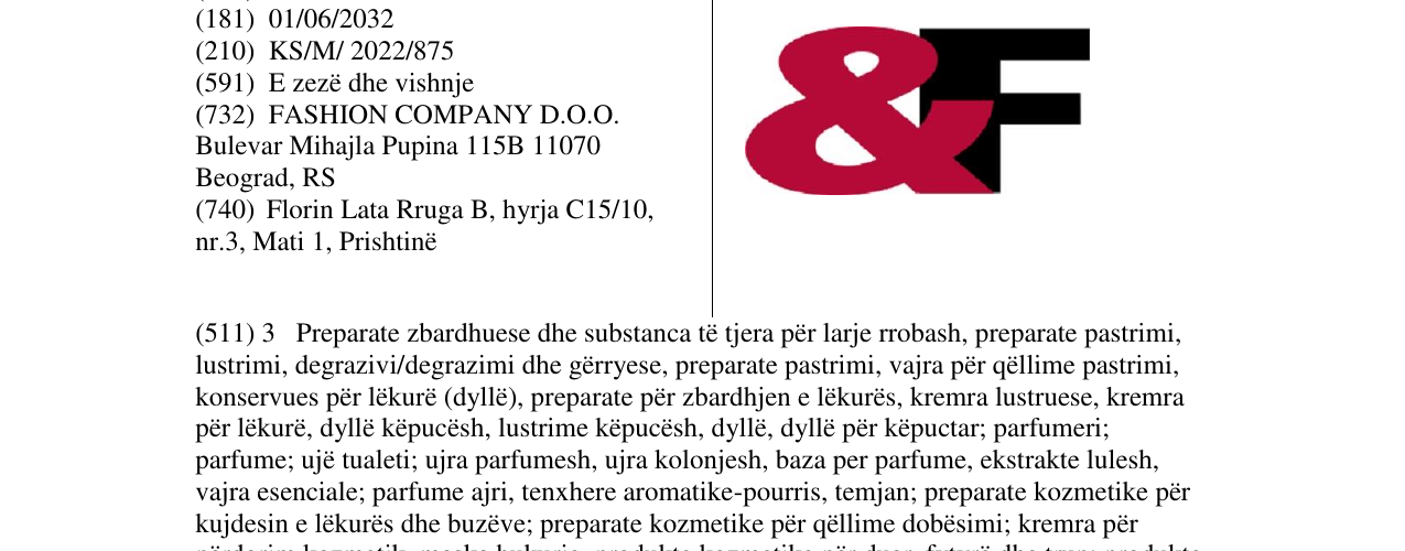 Zëri i markës &F në buletin