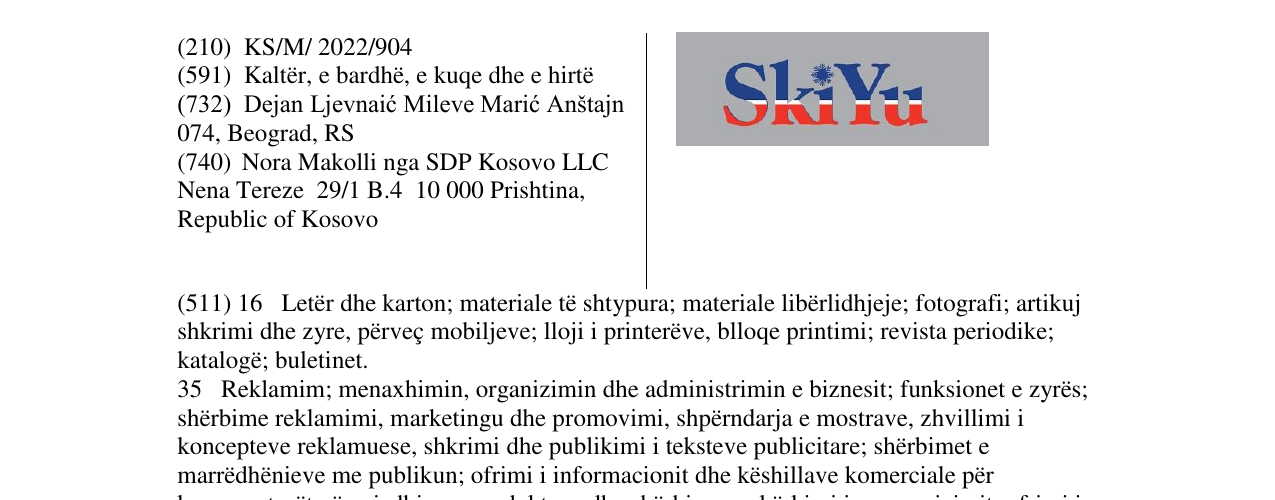 Zëri i markës SkiYu në buletin