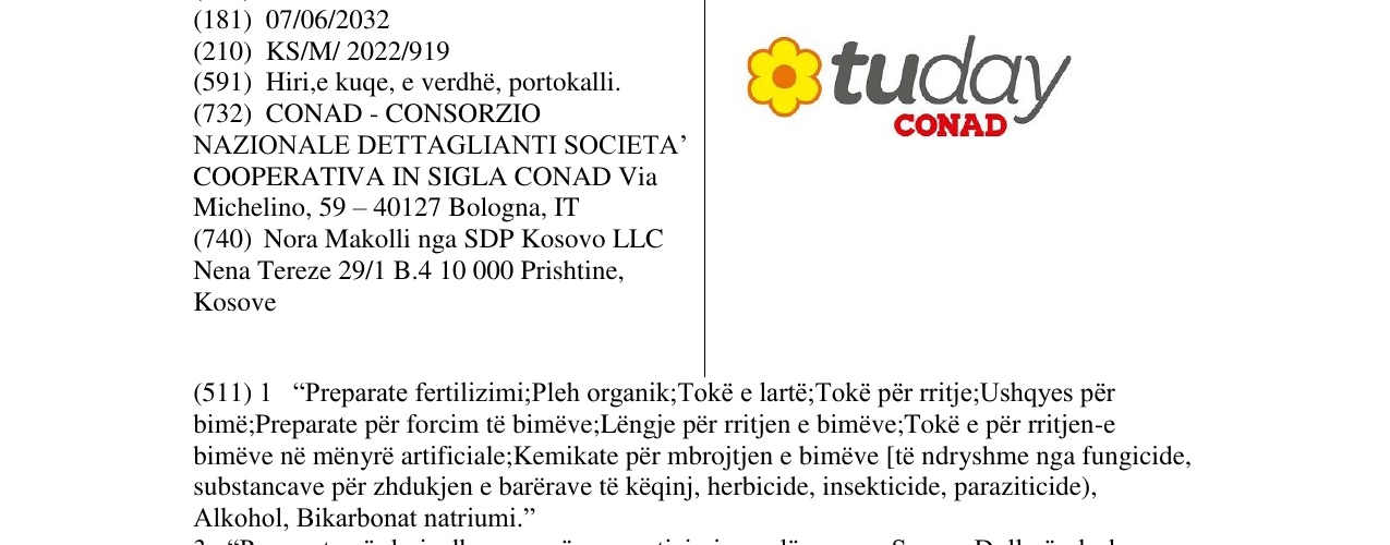 Zëri i markës tuday conad në buletin