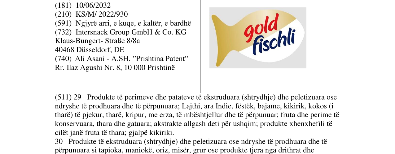 Zëri i markës gold fischli në buletin