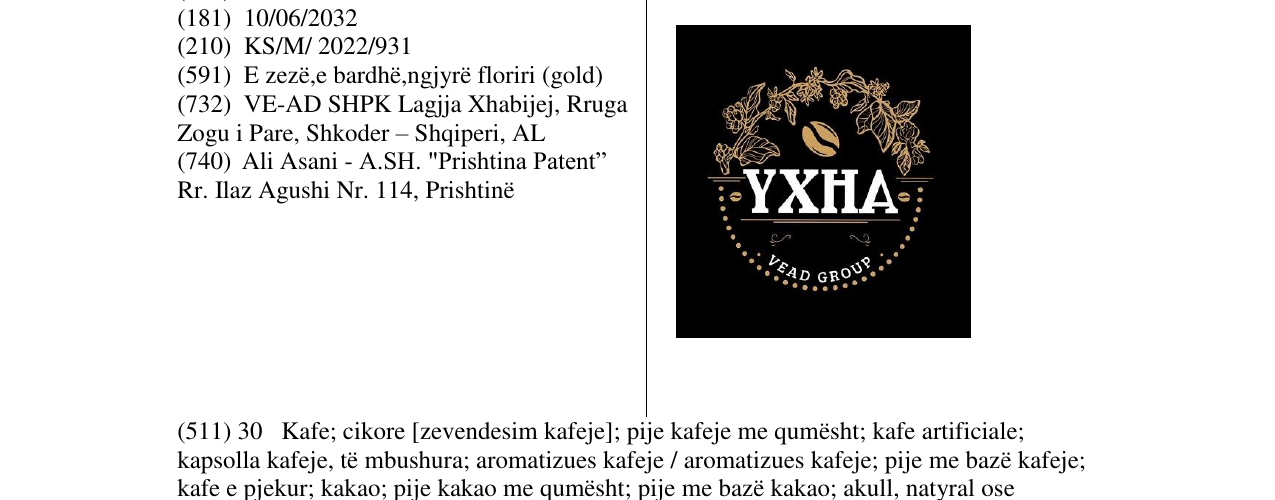Zëri i markës YXHA në buletin
