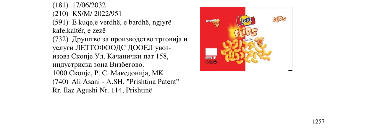 Zëri i markës Letto FLIPS në buletin