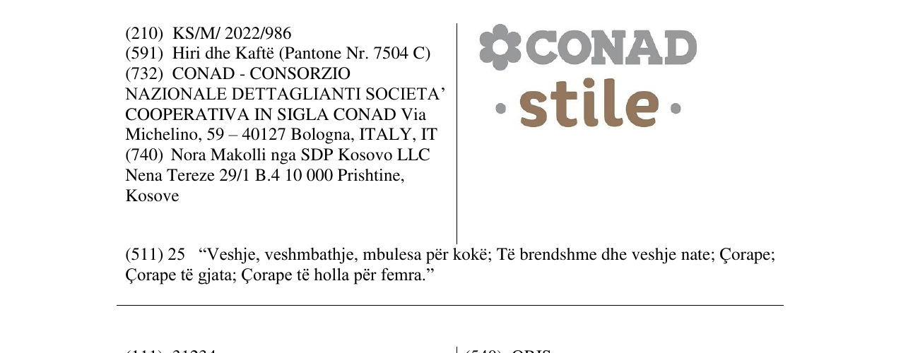 Zëri i markës CONAD stile në buletin