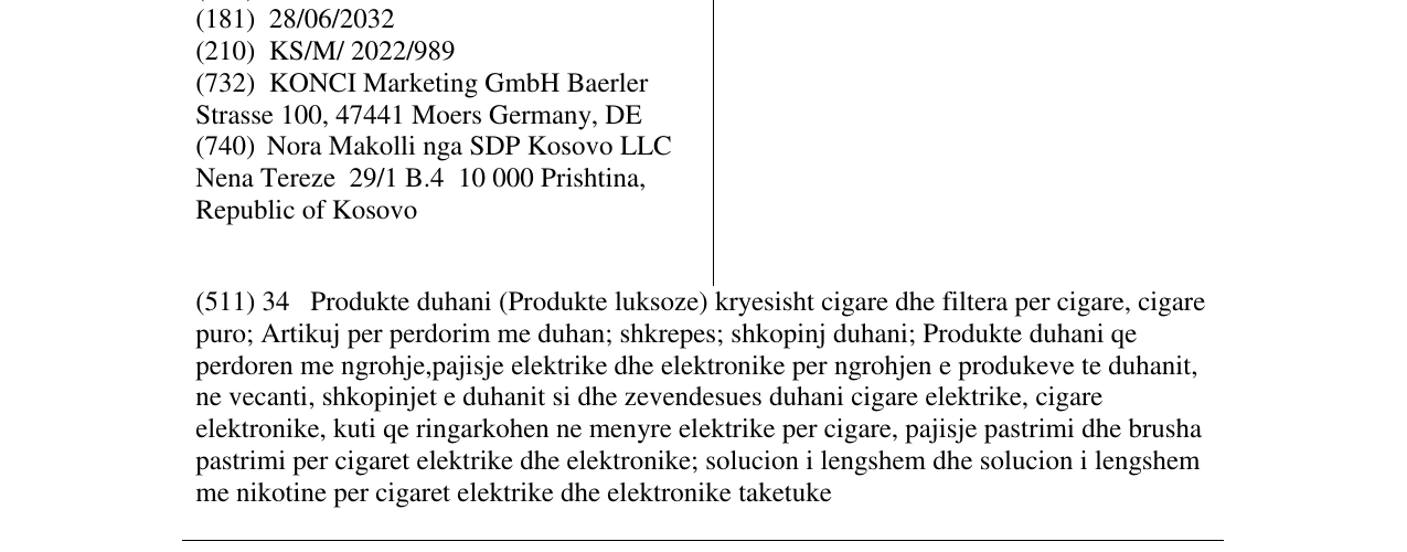 Zëri i markës ORIS në buletin