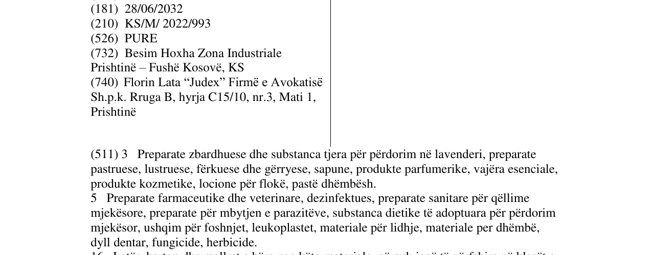 Zëri i markës PURE në buletin