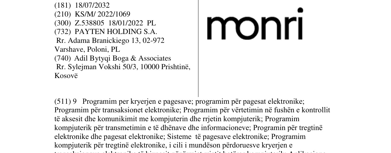 Zëri i markës monri në buletin