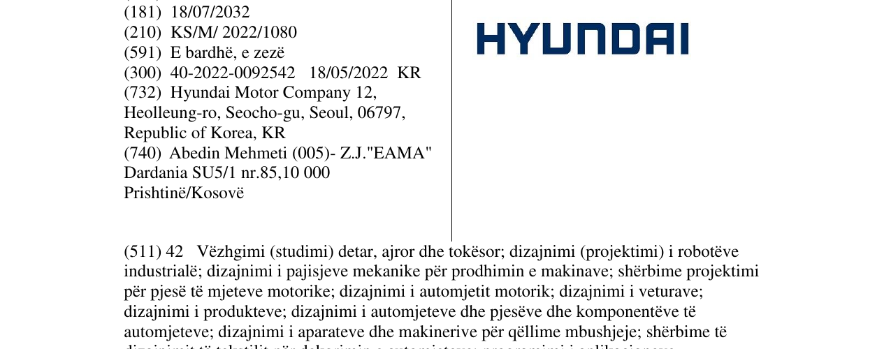 Zëri i markës HYUNDAI në buletin