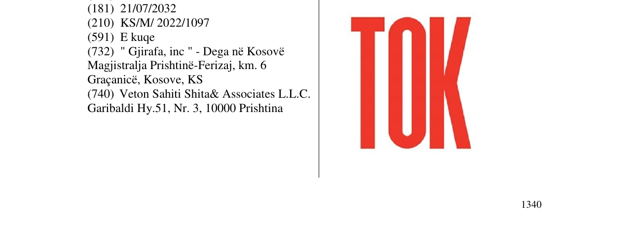 Zëri i markës TOK në buletin