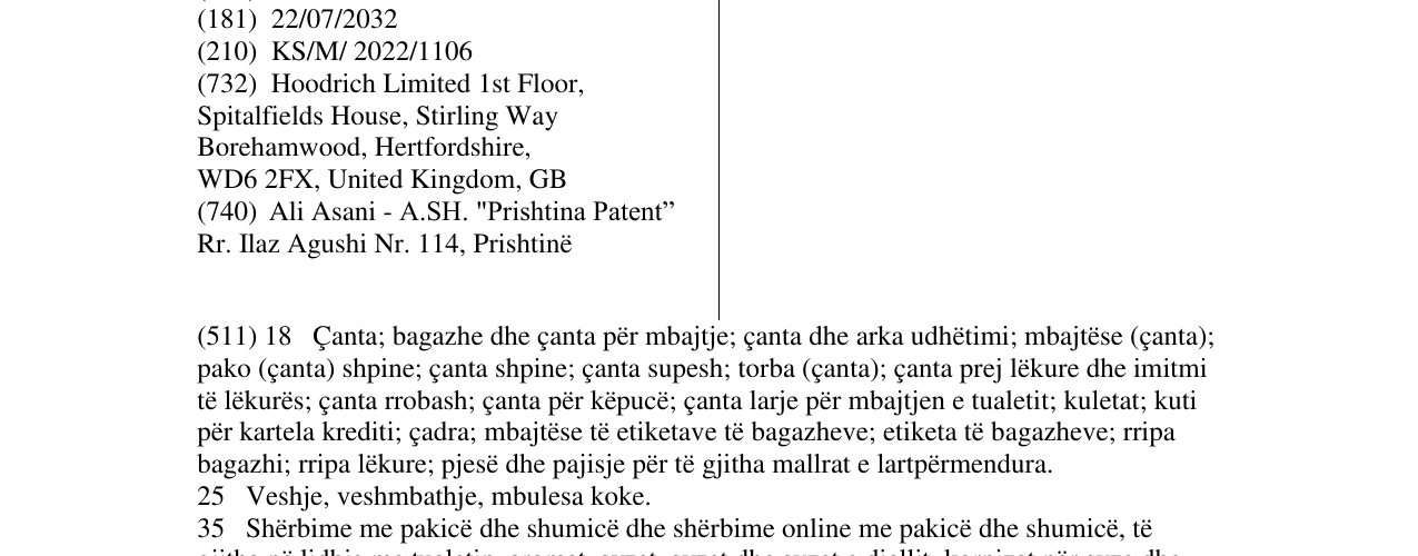 Zëri i markës HOODRICH në buletin
