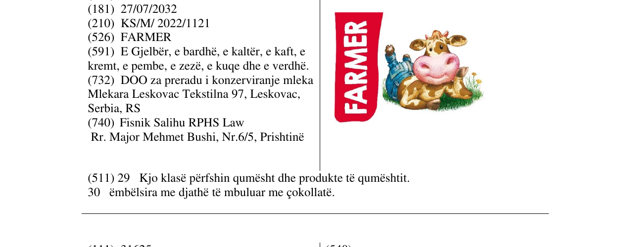 Zëri i markës FARMER në buletin