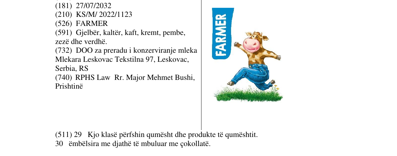 Zëri i markës FARMER në buletin