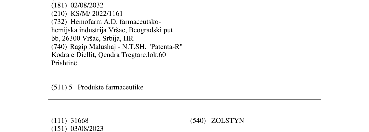 Zëri i markës ZOFKOL në buletin