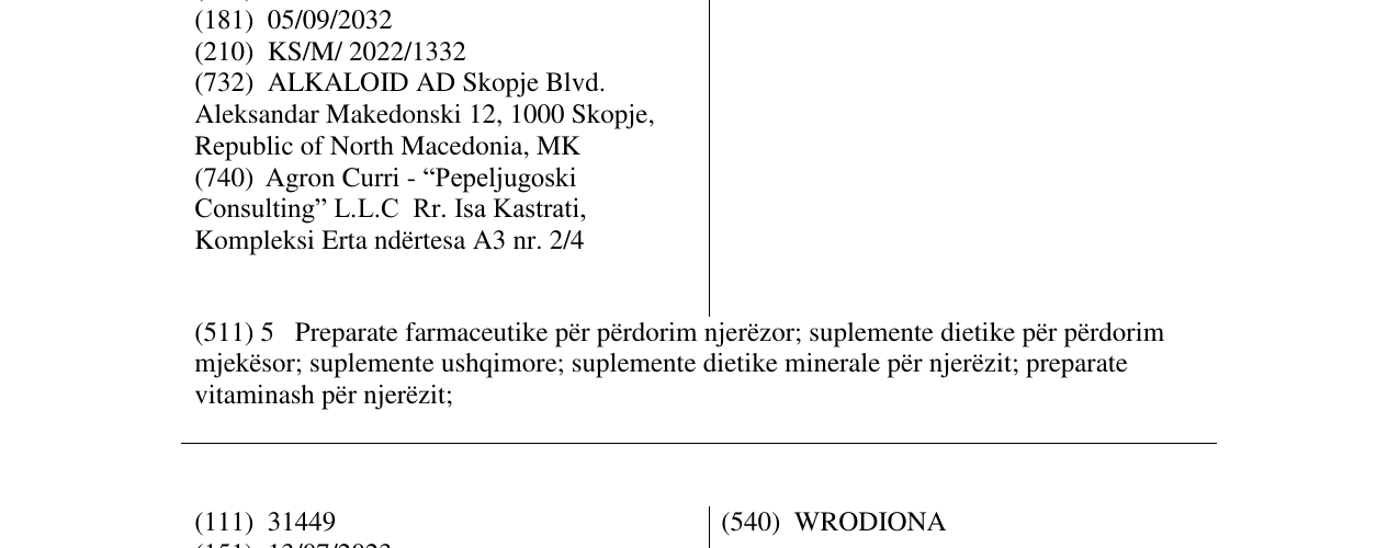 Zëri i markës RISEFTIM në buletin