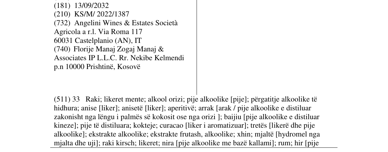 Zëri i markës SAN LEONINO në buletin