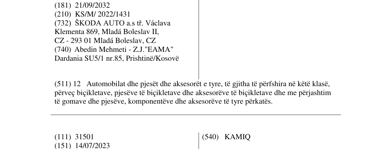 Zëri i markës KAROQ në buletin
