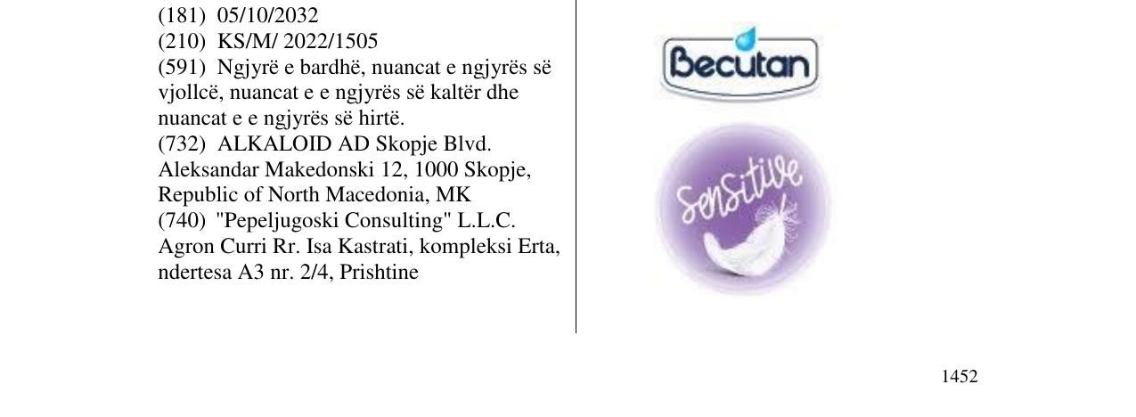 Zëri i markës Becutan Sensitive në buletin