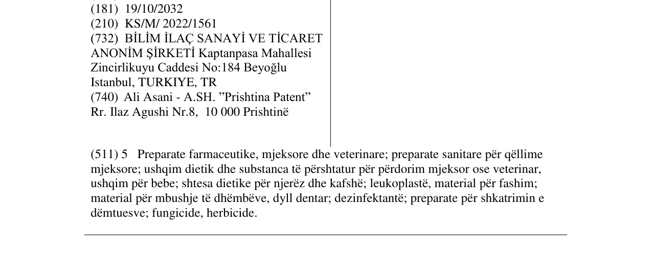 Zëri i markës SPAZMOTEK PLUS në buletin