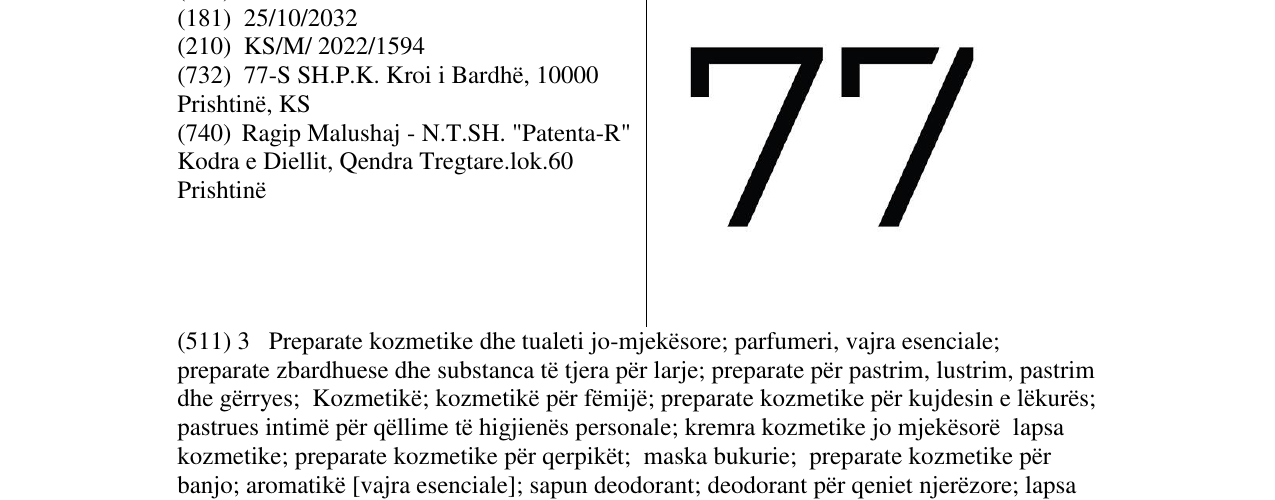 Zëri i markës 77 në buletin