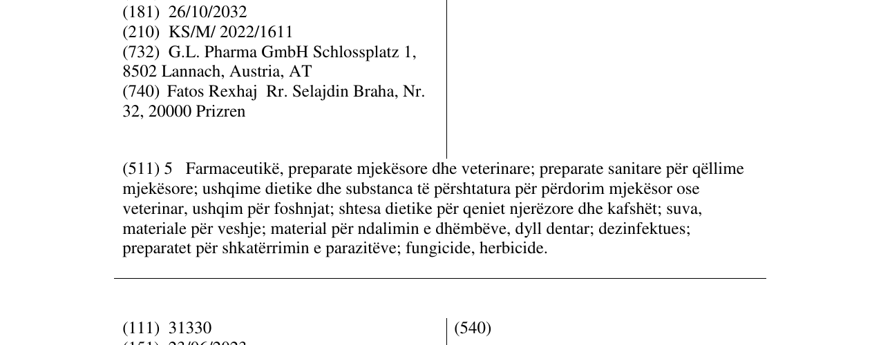 Zëri i markës TRADOLAN në buletin