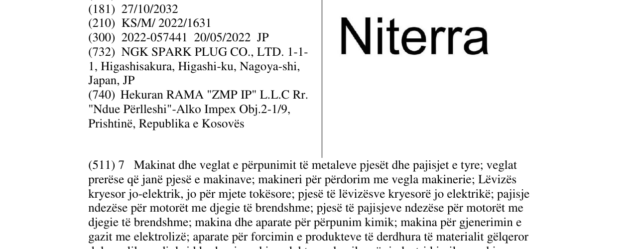 Zëri i markës Niterra në buletin