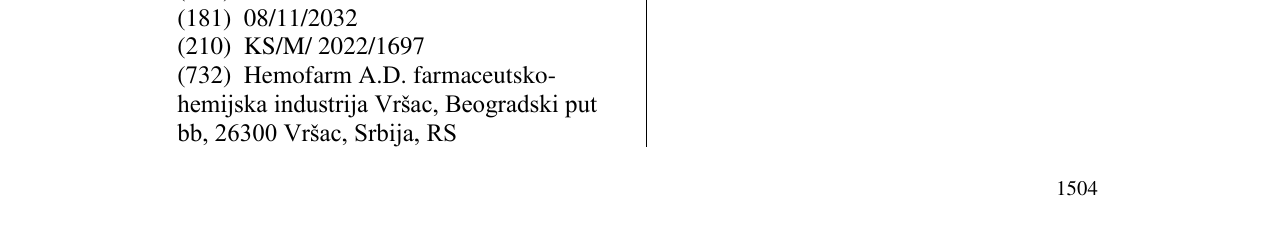Zëri i markës CHLODENAL në buletin