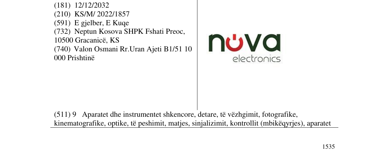 Zëri i markës nova në buletin