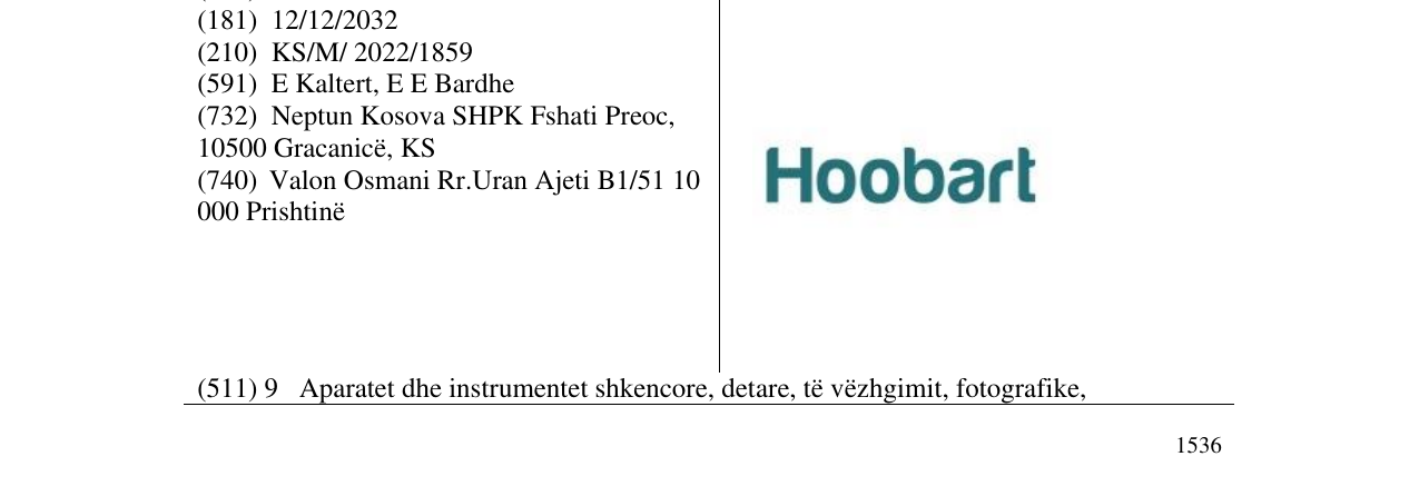 Zëri i markës Hoobart në buletin