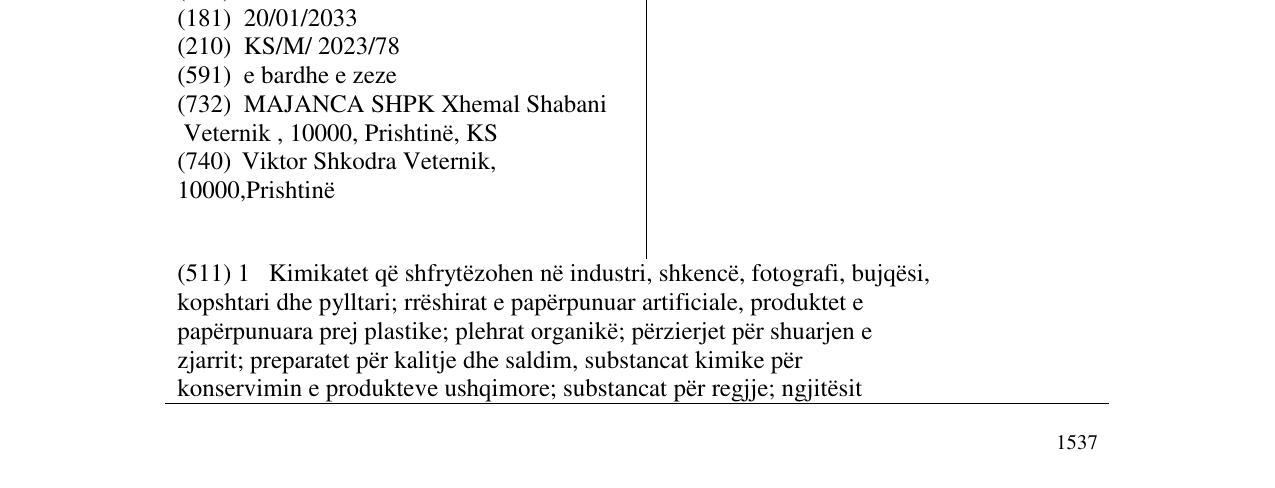 Zëri i markës Majmaster në buletin