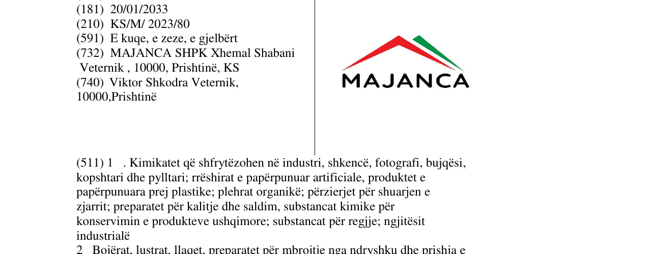 Zëri i markës MAJANCA në buletin