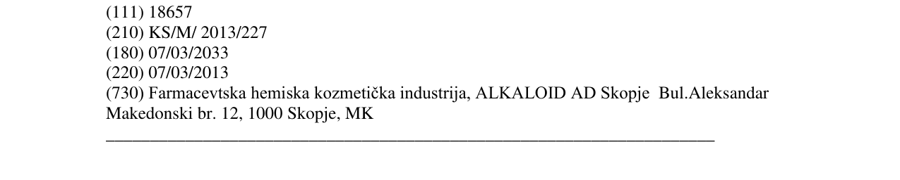 Zëri i markës CO - ALMACIN në buletin