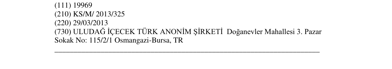Zëri i markës uludag FRUTTI në buletin