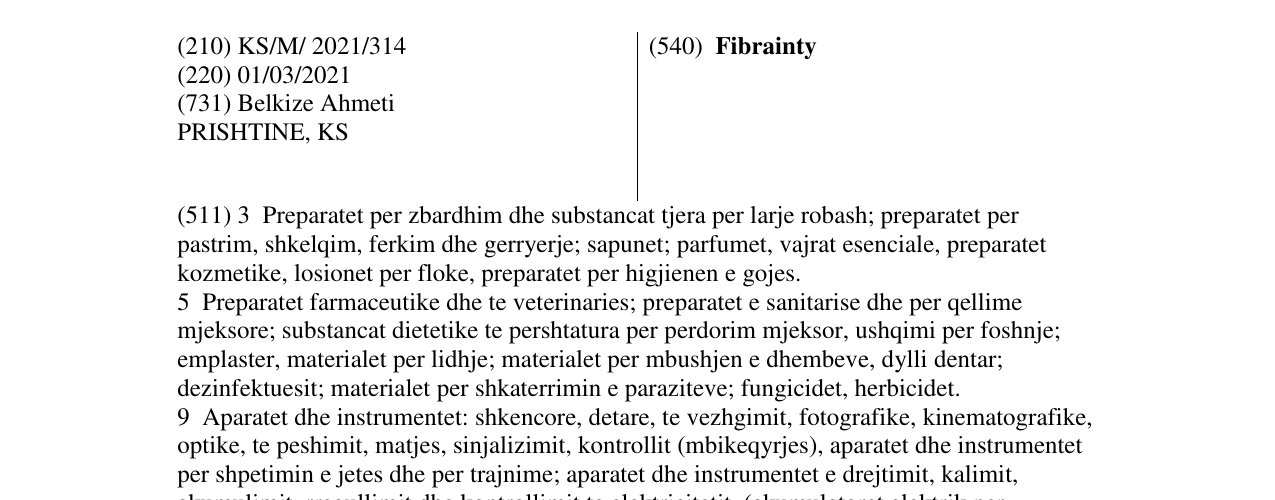 Zëri i markës Fibrainty në buletin