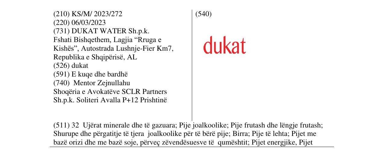 Zëri i markës dukat në buletin