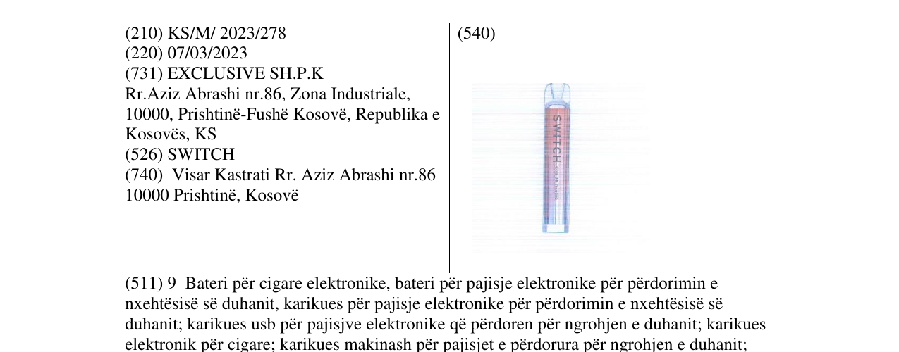 Zëri i markës SWITCH në buletin