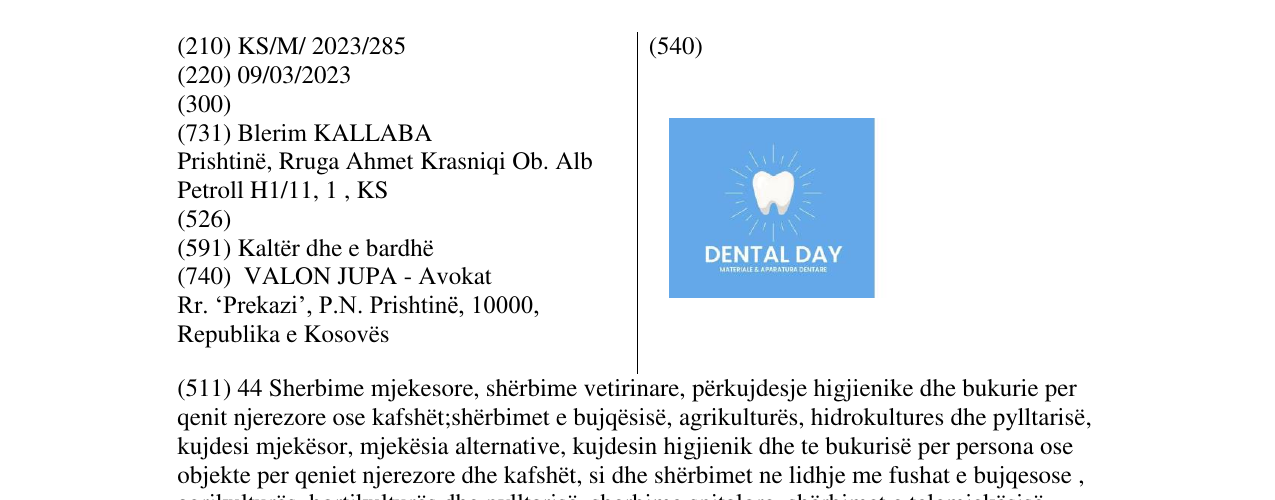 Zëri i markës DENTALDAY në buletin