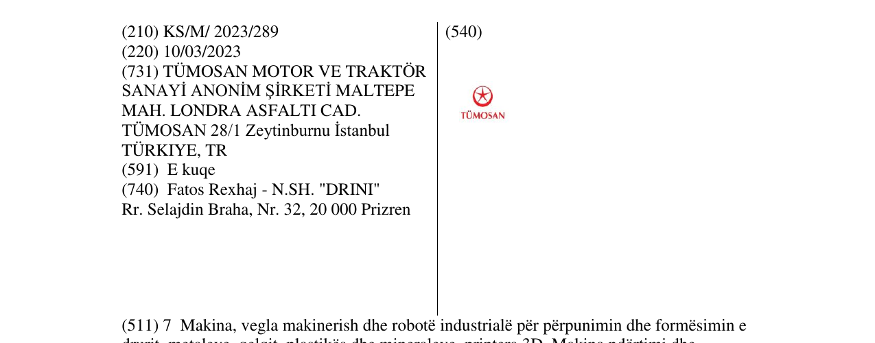 Zëri i markës TUMOSAN në buletin