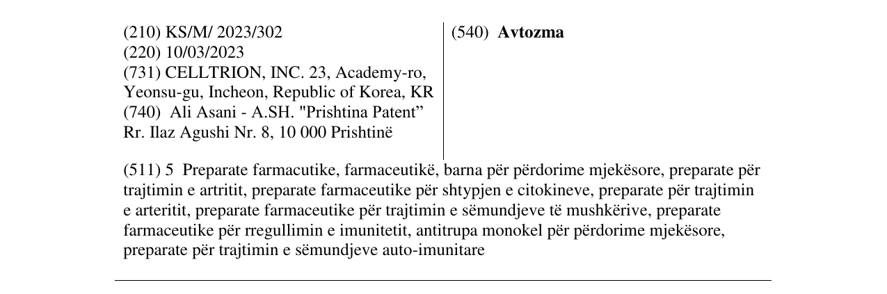Zëri i markës Avtozma në buletin