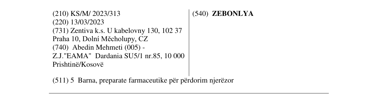 Zëri i markës ZEBONLYA në buletin