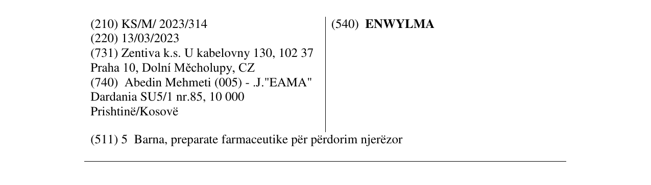 Zëri i markës ENWYLMA në buletin