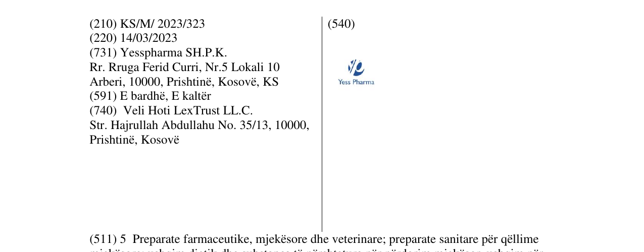Zëri i markës yess pharma në buletin