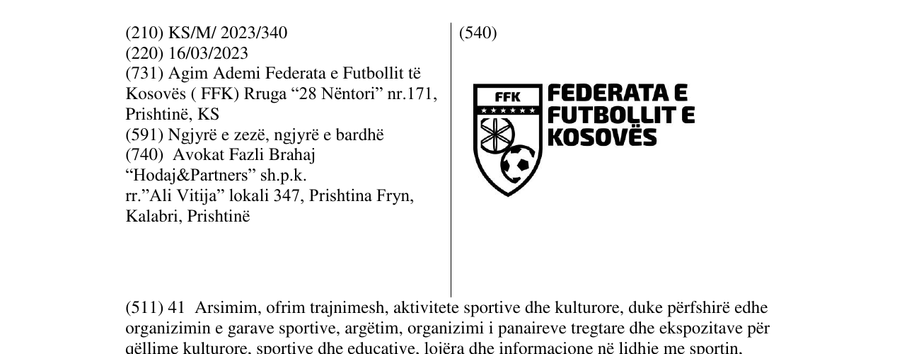 Zëri i markës FFK në buletin