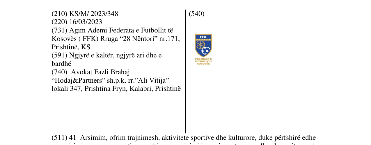 Zëri i markës FFK në buletin