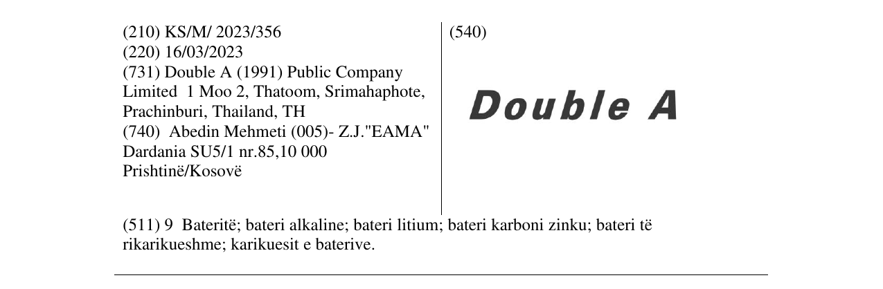 Zëri i markës DOUBLE A në buletin