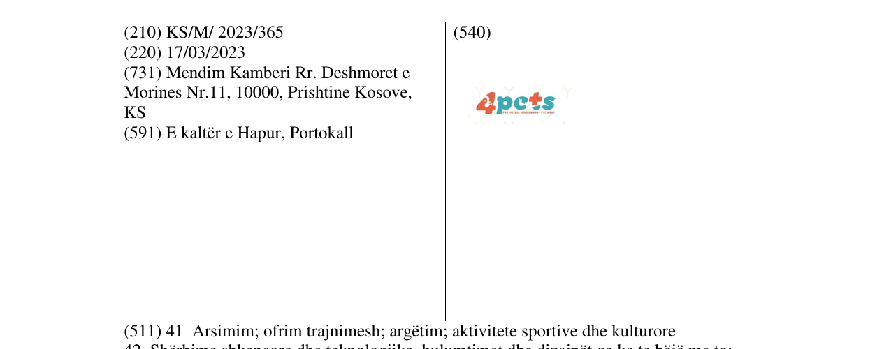 Zëri i markës 4 PETS në buletin