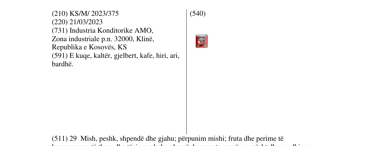 Zëri i markës LA BELLA SAN MARZANO në buletin