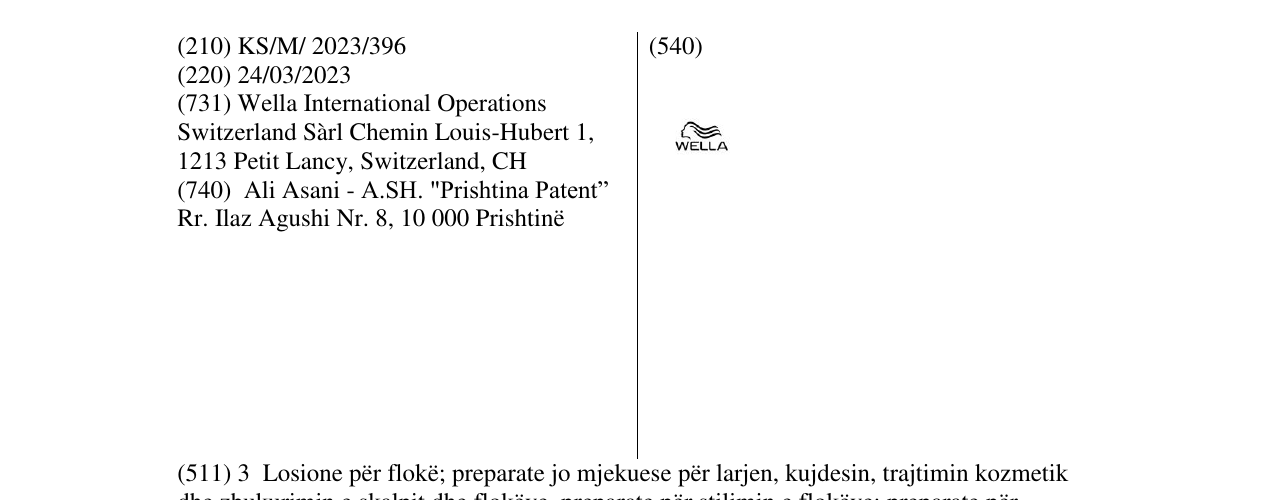 Zëri i markës WELLA në buletin